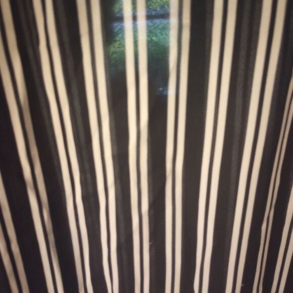 Striped Black and White Blouse with Floral Embroidery - Picture 7 of 7